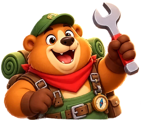The bear raising a wrench
